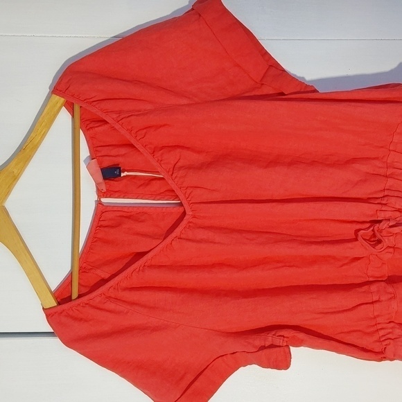 Universal Threads- Womens Red Linen Relaxed Romper SUMMER fun New! Sz.XL - Picture 2 of 10